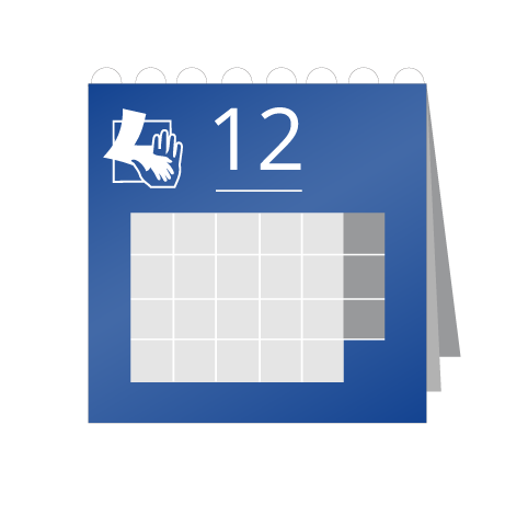 12 Blatt Wandkalender mit Deckblatt