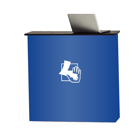 Textilfalttheke | B 106 cm x H 102 x T 36 cm | einseitig bedruckt